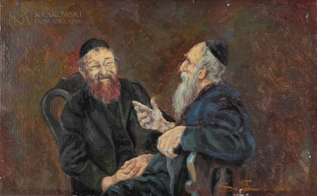 Autor nieznany Żydzi przy rozmowie