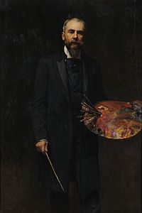 Józef Męcina-Krzesz, Autoportret z paletą, MNW