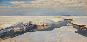 Julian Fałat, Krajobraz zimowy (1915), MNK