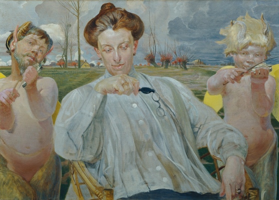 Jacek Malczewski, Portret żony z faunami, olej, płótno,Österreichische Galerie Belvedere. Źródło: Wikimedia Commons