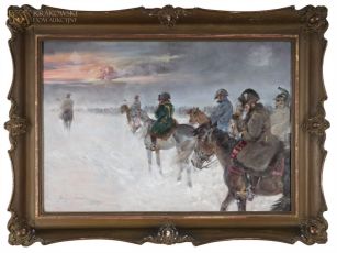 Jerzy Kossak, Wizja Napoleona w odwrocie spod Moskwy w katalogu XXXVIII Aukcji KDA