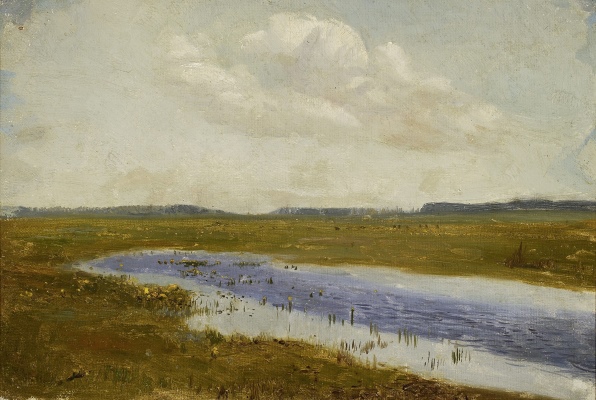 Józef Chełmoński, Łąka z kaczeńcami, szkic (1894)