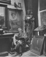 Wincenty Wodzinowski w swojej pracowni, 1935 rok [źródło: Narodowe Archiwum Cyfrowe]