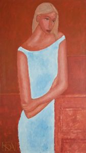 Roman Zakrzewski, Kobieta w błękitnej sukience (1990)